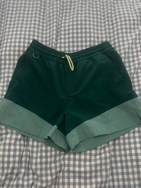 Two-Tone Green Athletic Shorts